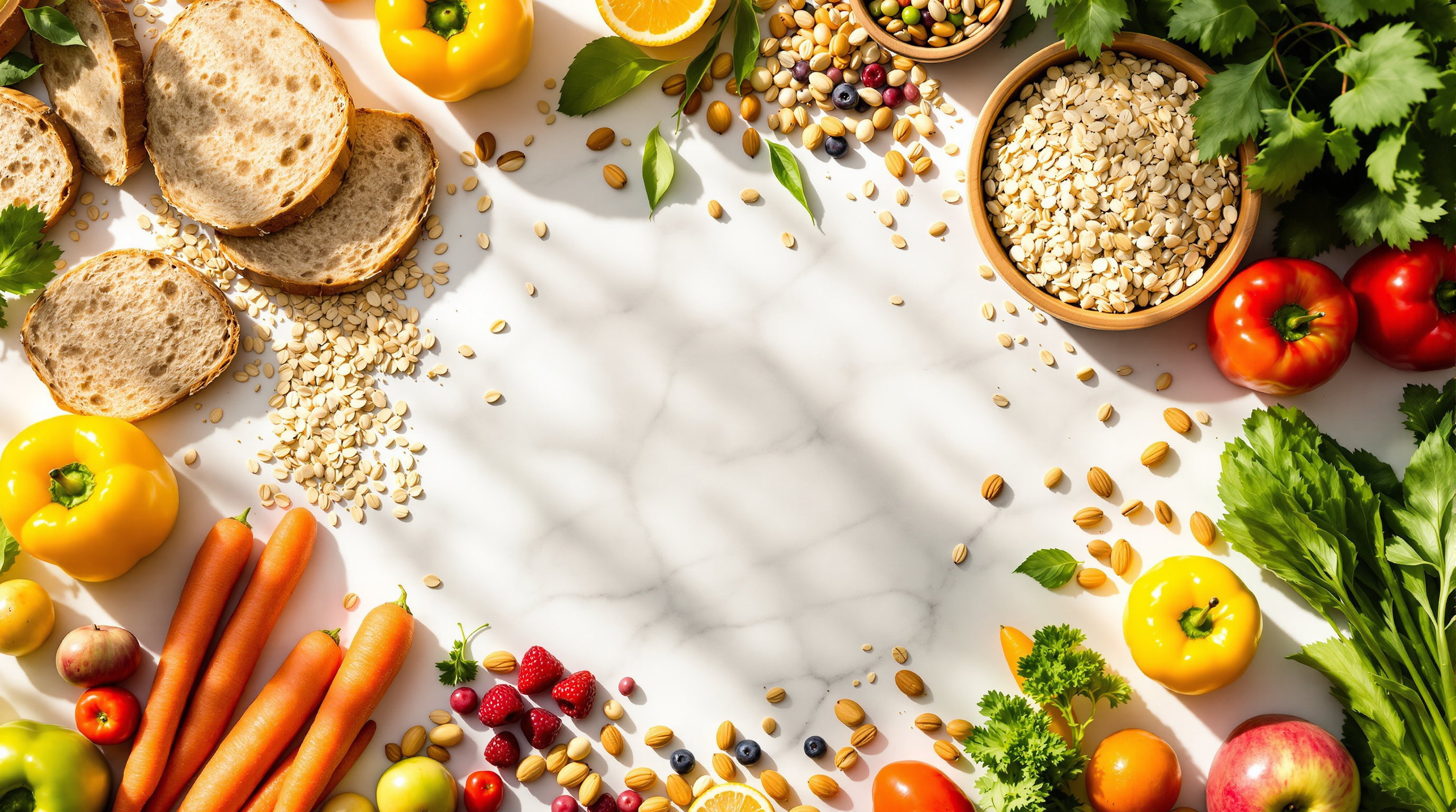 Assortment of high-fibre foods